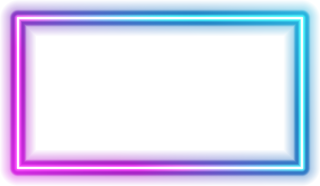 Neon frame. Illuminated neon frame design element.